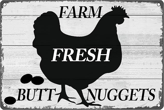 Funny Chicken Coop Signs Chicken Decor Tin Signs Chicken Signs for Home Farm Yard Garden Farmhouse Kitchen Decor (8 X 12) Inch