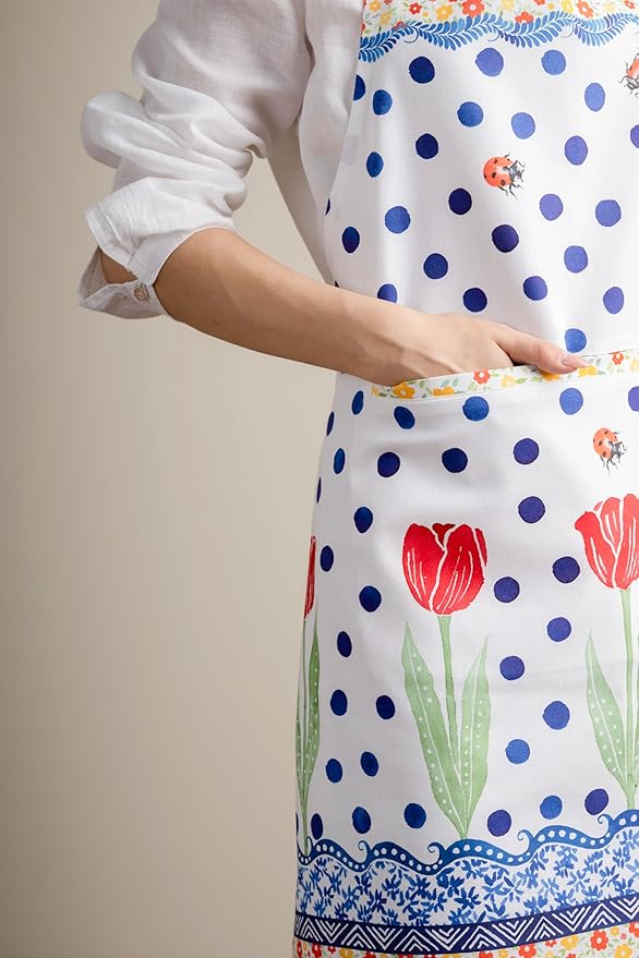 Maison d' Hermine 100% Cotton Apron for women with Pocket Kitchen Chef Apron for Men Cooking Easter Decorations