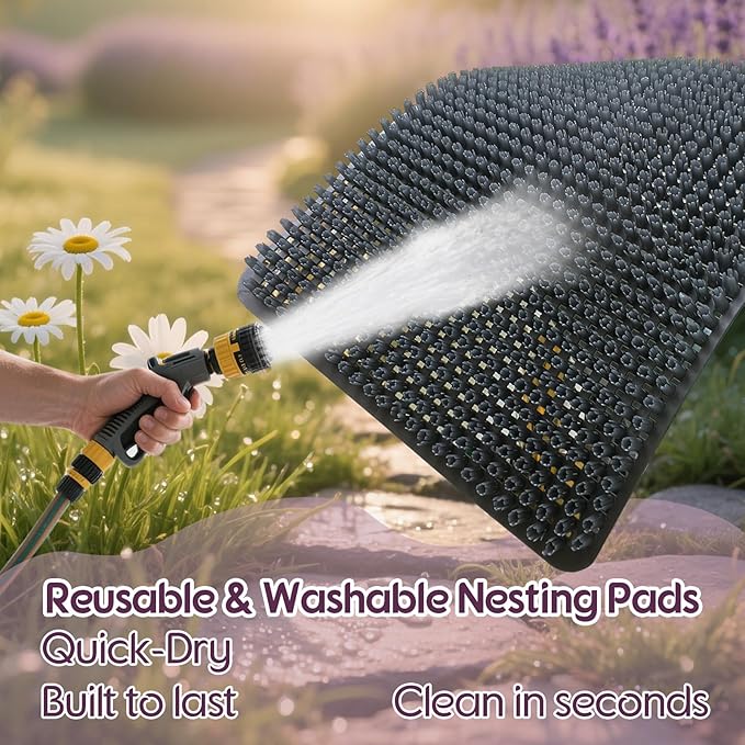 Washable Nesting Pads for Chicken Coop, Chicken Nesting Boxes for Laying Eggs, Laying Pads for Hens, Reusable Nest Mats, Darkgrey 6 Count