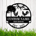 Custom Chicken Coop Metal Sign, Personalized Farmhouse Wall Decor, Vintage Fluffy Butt Hut Decor, Custom Name Sign for Farm, Gifts for Chicken Lovers