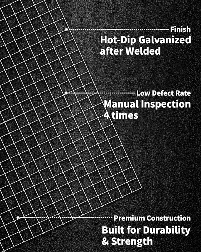 Hardware Cloth 1/2 inch Mesh 72 inch x 100 Foot 19 Gauge, Hot-Dip Galvanized After Welding, Wire Mesh Roll Chicken Wire Fencing Welded Wire Fence Roll