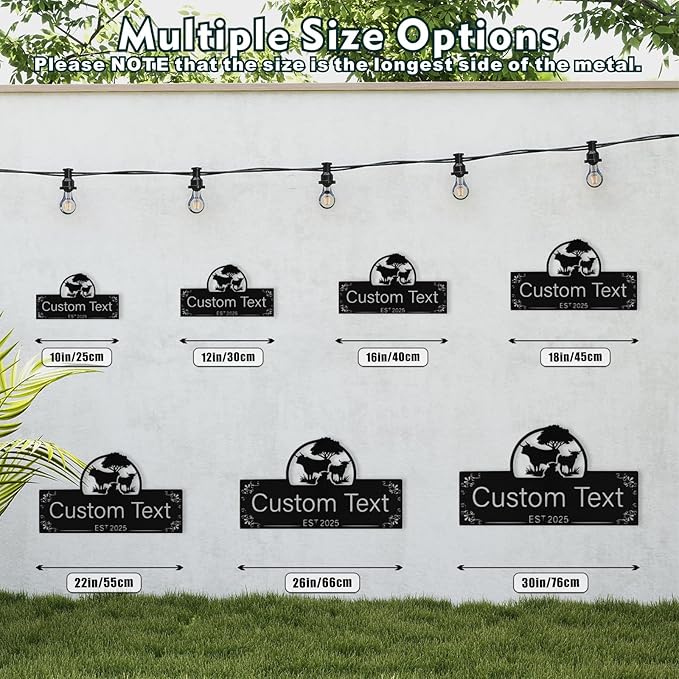 Personalized Metal Farm Sign, Custom Ranch Sign, Customized Cow Farm Metal Signs Outdoor, Custom Large Hanging Family Name Signs for Farms, Ranch, Barn, Farmhouse
