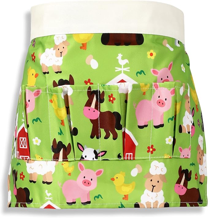 Plum Hill Chicken Egg Collecting Apron - Egg Gathering Aprons for Toddlers and Little Kids - Child Egg Apron for Fresh Eggs