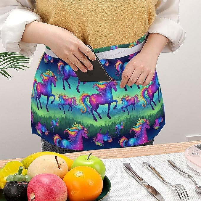 Server Waitress Waist Apron Cooking Kitchen Restaurant Aprons for Women Men