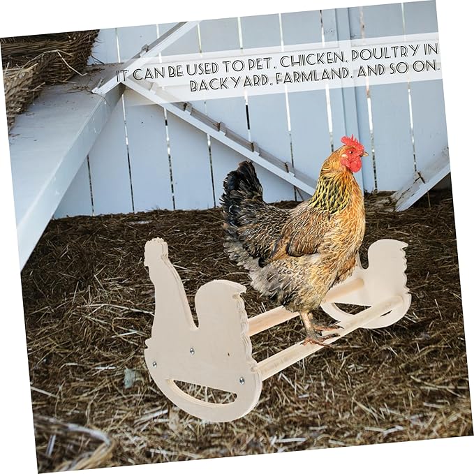 Happyyami Hen Standing Rack Wooden Chicken Perch Chicken Toys Coop Decor Treats Ladder Poultry Toy Roosting Bar Exercise