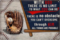 Metal Sign Motivational Wall Baseball Decor-Baseball Posters for Boys Bedroom,Baseball Gifts for Boy 8-12,Inspirational Boys Men Room Posters (8x12inch)