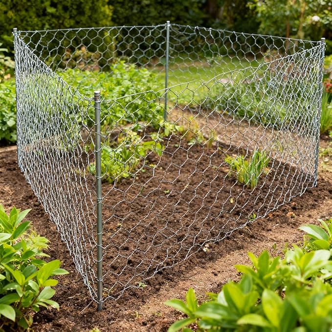 Wire Mesh Roll for Poultry Cages 36IN x50FT- Heavy Duty Fencing Net for Farm Garden Animal Plant Protection, Chicken Wire Fence, Easy to Install Fencing for Rabbits, Birds, Vegetables (Hexagon)