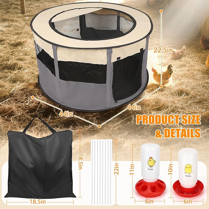 Chicken Brooder Box for Chick Starter Kit - 2026 Upgrade XL (Extra Large) Double Door Chick Brooder Pen//Holds Up to 20 Baby Chicks, Ducklings, Quail(Blue-Gray)