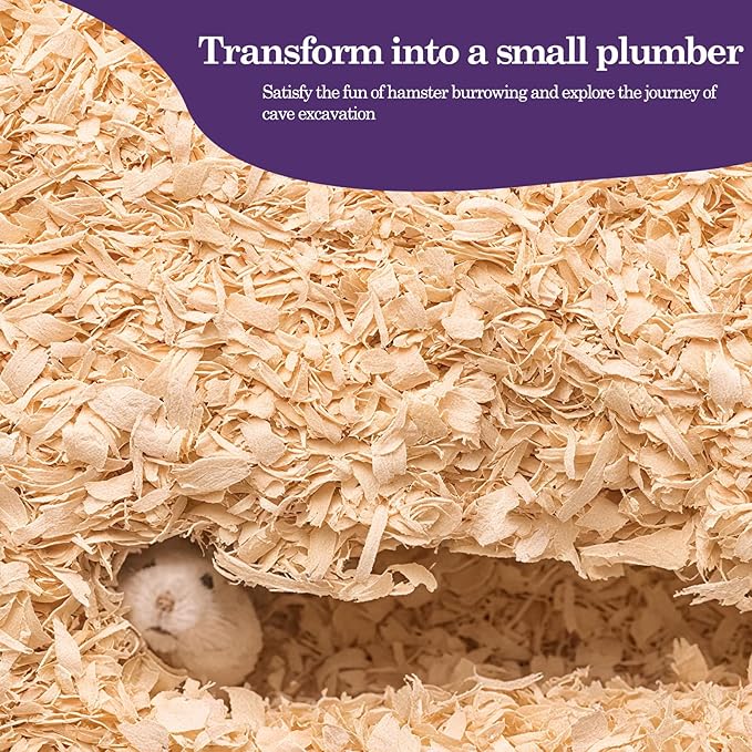 Natural Aspen Shavings Pet Bedding 5.5 Lb, Low-Dust & Chemical-Free, Ultra-Absorbent Cage Litter for Hamsters, Rabbits, Gerbils & Small Animals, Biodegradable Wood Shavings（70L Before Compression）