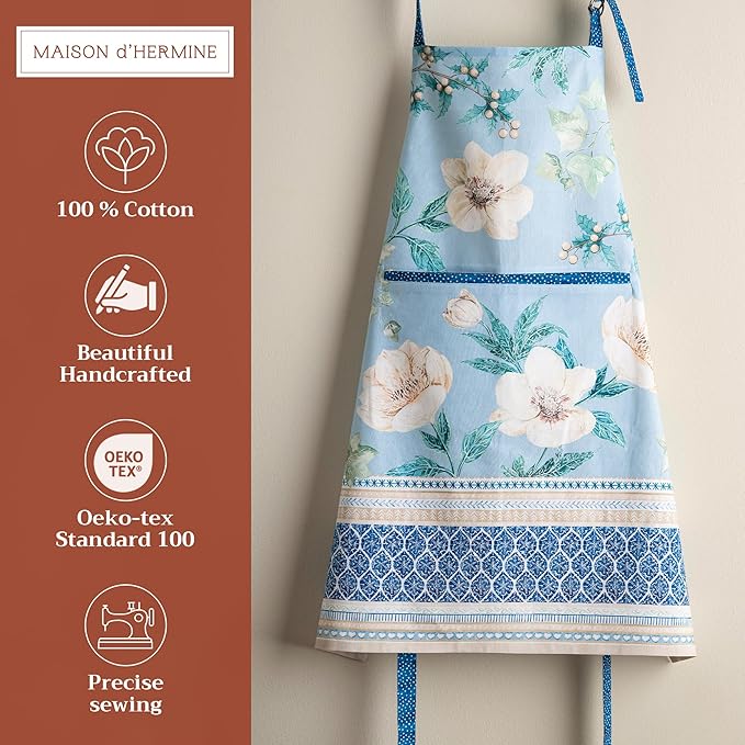 Maison d' Hermine 100% Cotton Apron for women with Pocket Kitchen Chef Apron for Men Cooking Easter Decorations