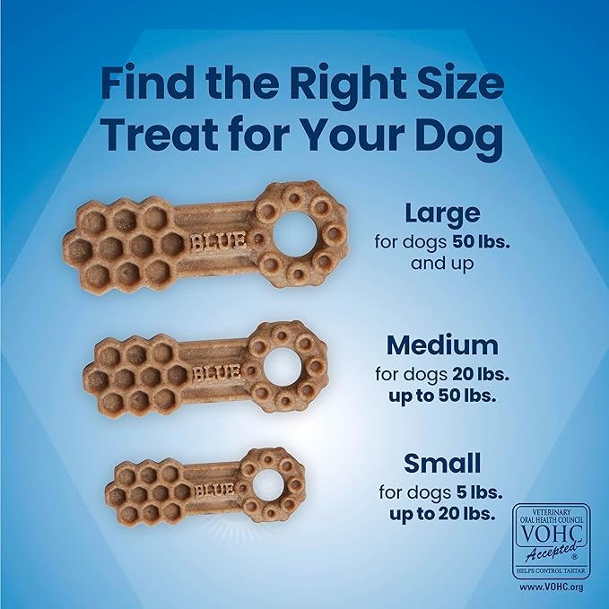 Blue Buffalo Dental Chews Large Natural Dog Treats, Chicken & Spearmint 33-oz Bag (21 Count)