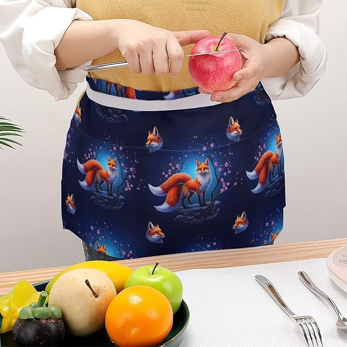 Short 3 Pockets Waist Waiter Waitress Half Apron Waterproof Chef Aprons