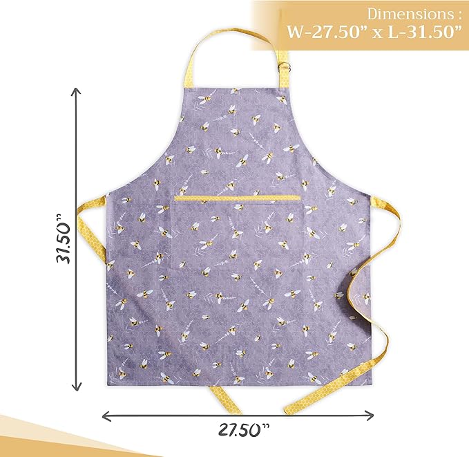 Maison d' Hermine 100% Cotton Apron for women with Pocket Kitchen Chef Apron for Men Cooking Easter Decorations