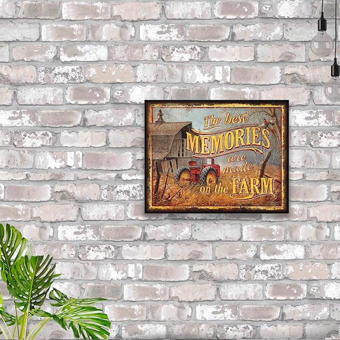 Desperate Enterprises Farm Memories Tin Sign - Nostalgic Vintage Metal Wall Decor - Made in USA
