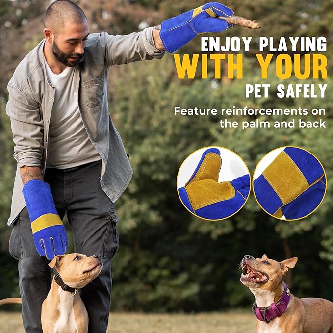 HLDD HANDLANDY Animal Handing Gloves- Bite Proof, Puncture & Scratch Resistant for Safe Handling