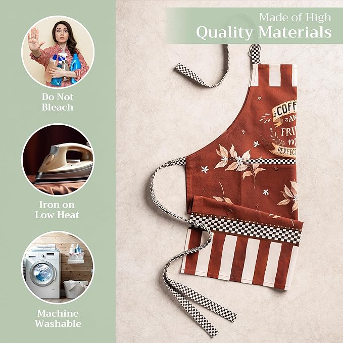 Maison d' Hermine 100% Cotton Apron for women with Pocket Kitchen Chef Apron for Men Cooking Easter Decorations