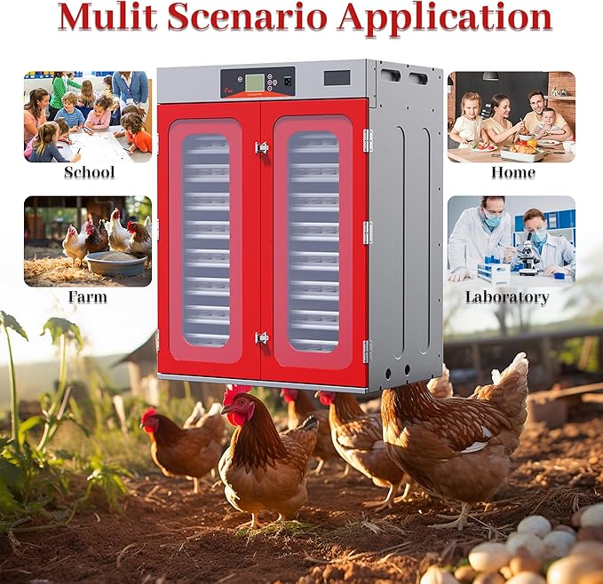 1000 Eggs Incubator Cabinet with Automatic Turning&Digital Temperature Control, Large Commercial Poultry Hatcher Cabinet for Chicken, Duck, Goose, Quail Eggs