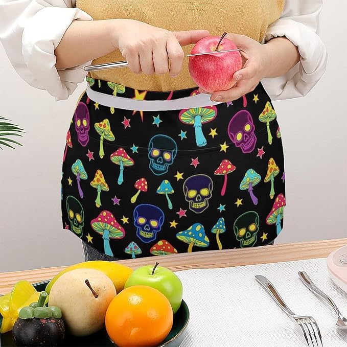 Short 3 Pockets Waist Waiter Waitress Half Apron Waterproof Chef Aprons