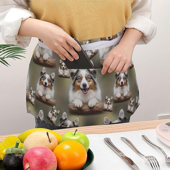 Short 3 Pockets Waist Waiter Waitress Half Apron Waterproof Chef Aprons