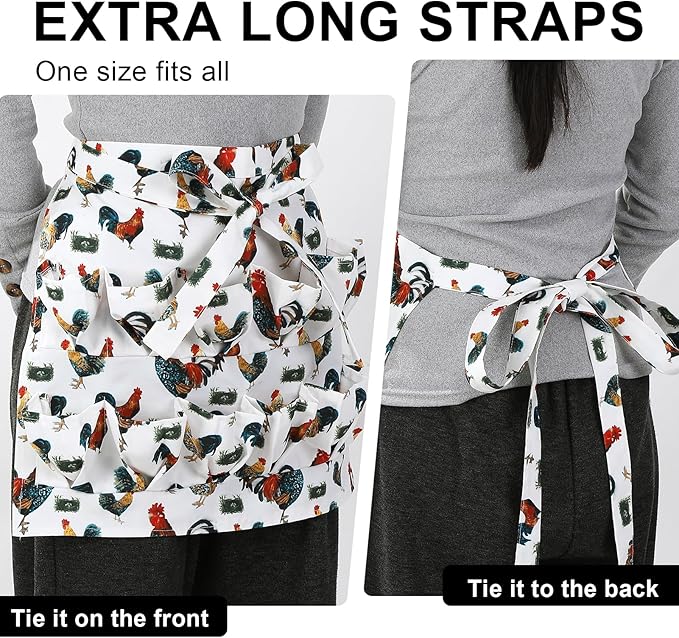 Egg Collecting Apron, 12 Pouches Chicken Egg Apron, Farmhouse Aprons for Chicken, Duck, Goose, Poultry Collection