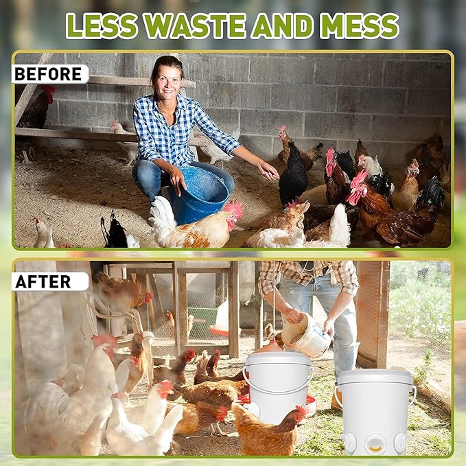 12 Pcs Chicken Feeder Kit and 12 Pcs Water Cup Kit, Gravity Poultry Waterer Cup and Poultry Feeder Port Set with Hole Saw and Sealing Tape, Chicken Feeder No Waste for Duck Bird Quail