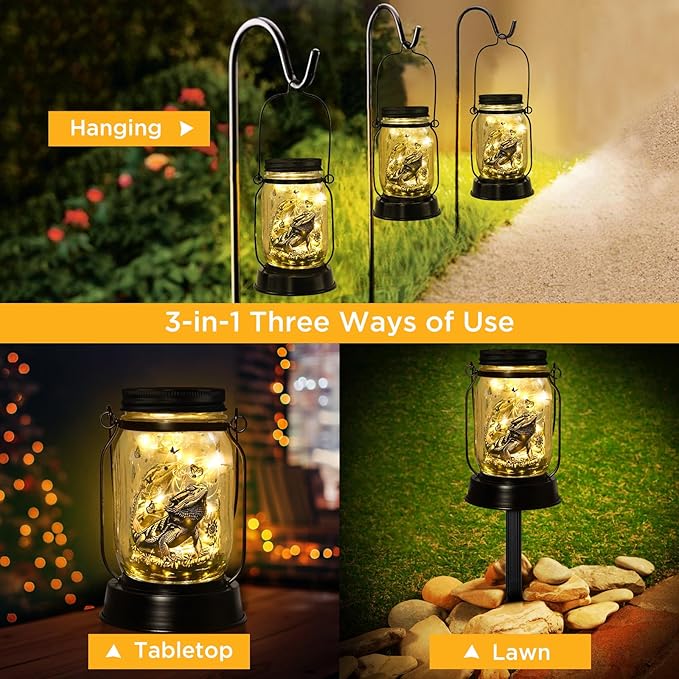 Bearded Dragon Gifts for Women/Men Bearded Dragon Solar Lanterns Mom Birthday Animal Lovers Lantern Animal Memorial Lights Solar Garden Decoration for Yard, Patio,Backyard,Porch Torches, Home Decor
