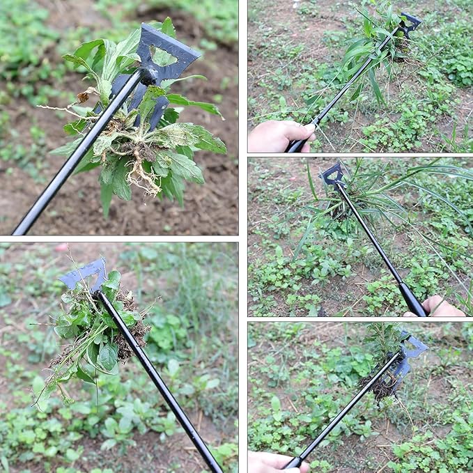 Weed Remover Tool,Garden Weed Tool, Portable Garden Weeder Tool for Vegetable Gardening Backyard Farm Planting & Weeding (Black Handle)