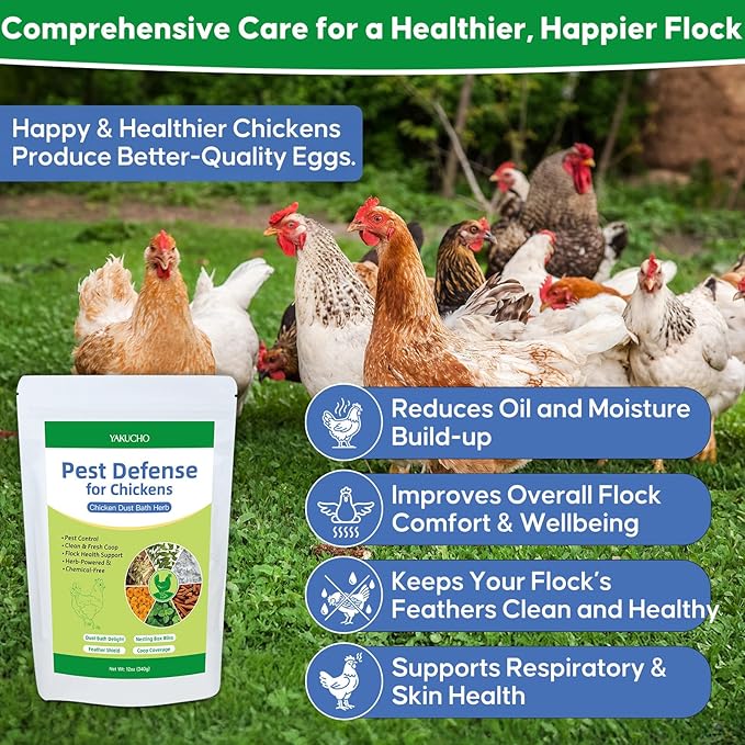Dust Bath Herb Blend for Chickens, Feather Health Support Herbal for Chicken Coop Freshness, Natural Nesting Box Herbs for Bedding 12oz, Natural Herbal Dust Bath Powder for Hens Roosters
