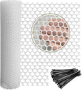 Plastic Wire Mesh Fence 16in x 10Ft Plastic Chicken Wire Mesh for Poultry, Dogs, Rabbit, Snake Barrier & Gardening Versatile Plastic Fencing (16in x 10Ft, White)