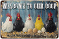 Funny Chicken Signs Chicken Coop Welcome to Our Coop Aluminium Sign Metal Chicken Signs Decor Home Ktichen Farm are Wall 12x8 Inch Vintage Chicken Coop Metal Tin Signs Poster
