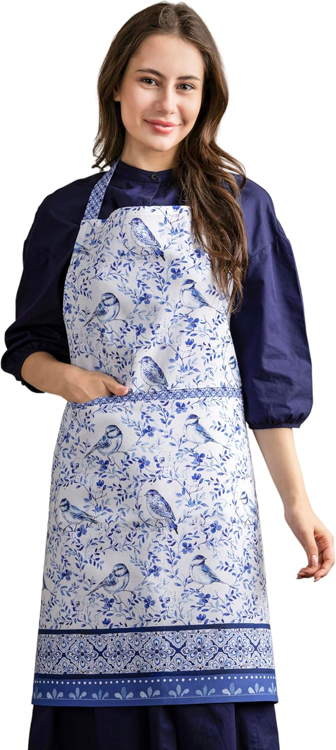 Maison d' Hermine 100% Cotton Apron for women with Pocket Kitchen Chef Apron for Men Cooking Easter Decorations