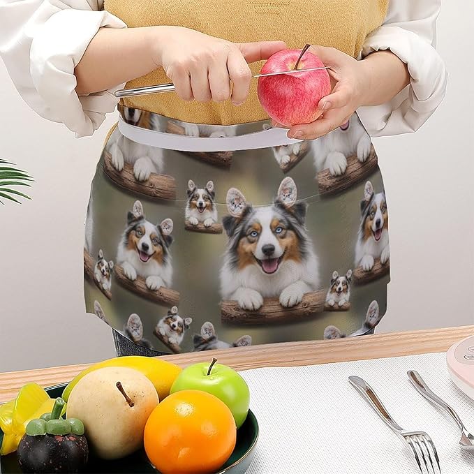 Short 3 Pockets Waist Waiter Waitress Half Apron Waterproof Chef Aprons
