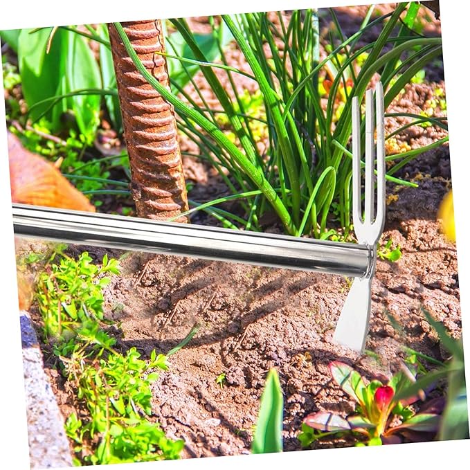 1piece Stainless Steel Handheld Weeding Hoe Multi-Functional Cultivator Tool for Gardening Planting and Weeding Lightweight and Garden Rake for Vegetable Farms and