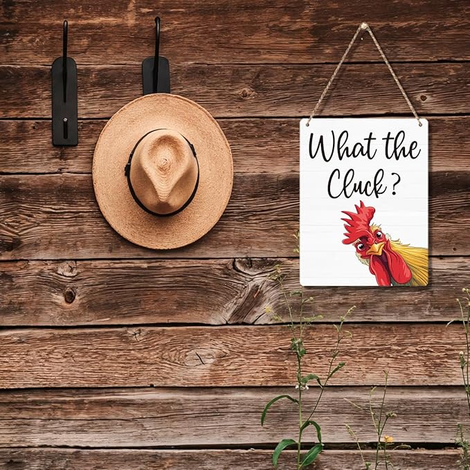 Chicken Gifts Sign Funny Chicken Coop Accessories Chicken Signs Rooster Decor for Home Farm Chicken-Coop Kitchen Garden Yard Country Decor 8x10 Inch
