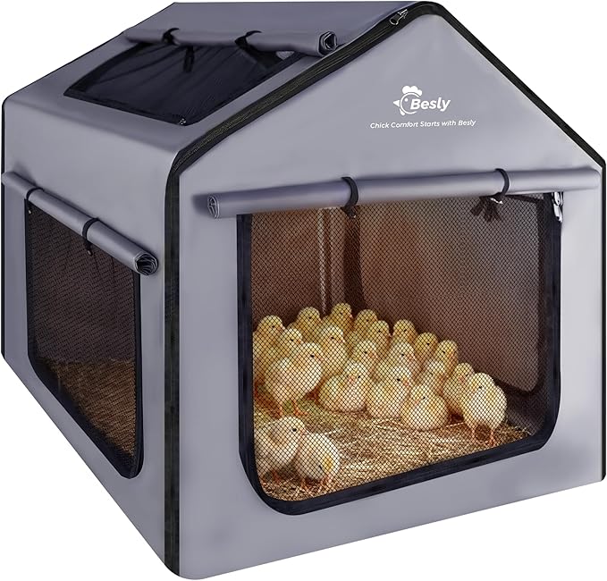 Brooder Box for Chick, 29"x29"x29" X-Large Chicken Brooder for 15-20 Chicks, Breathable Mesh Ventilation, Waterproof Removable Bottom Mat, Assembly Required, Easy Set up