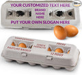MT Products Custom Printed Egg Cartons Hold Twelve Eggs - Natural Pulp Personalized Egg Container (Pack of 250) - Made in USA