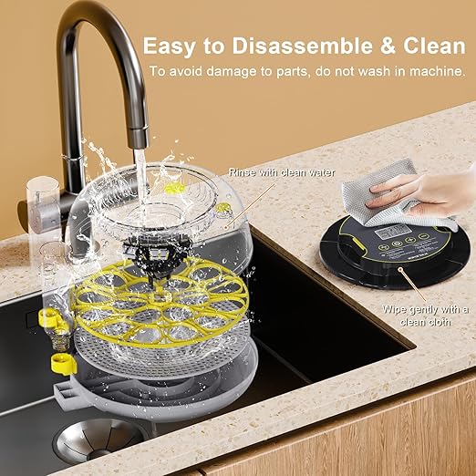 Incubator for Hatching Eggs-18 Egg Capacity, 2026 Newly Upraded Automatic Egg Turner, Temperature & Humidity Control, 360° Viewing for Chicken, Duck and Quail Eggs (Black)