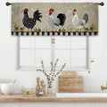 Rooster Chicken Kitchen Curtain Valance 54W x 18L Inch Farmhouse Rustic Country Rural Rod Pocket Short Cafe Small Window Treatment Drapes Decor