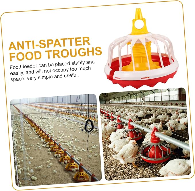 Hanging Chick Feeder Poultry Feeder for Chicken Duck Pigeon Large Capacity Food Container Automatic Feeding Tray