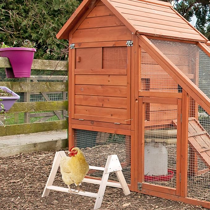 Chicken Wooden Jungle, 1 Pc Birds Gym, Chick Perch Wood Stand Chicken Cage Wood Roosting Bar Toys for Coop and Brooder for s Hens Chicks |43X34X25.5CM