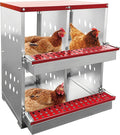 XINYI Chicken Nesting Boxes for Laying Eggs,Metal Coop for 4 Chickens,Roll Away Nesting Boxes,Easy Egg Collection,Brooder Box for Rabbit,Squirrel,Parakeet,Owl,Cockatiel,Robin