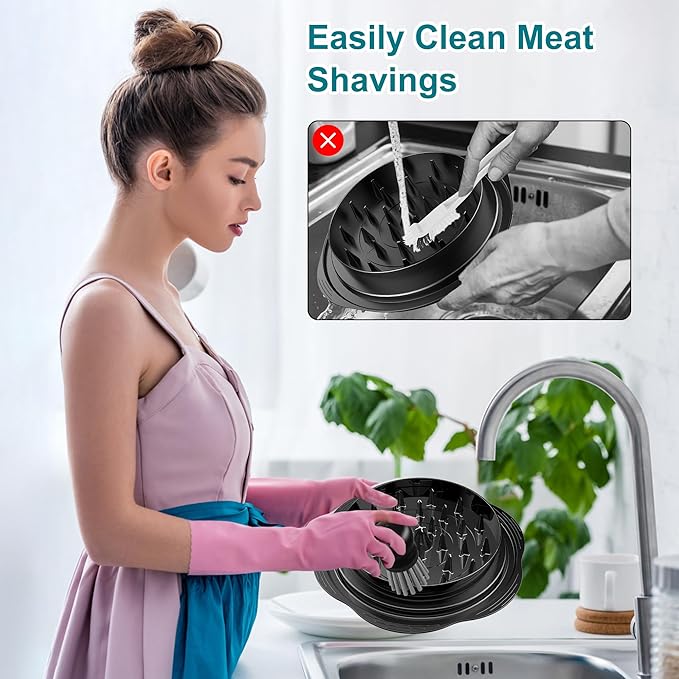 Mini Dish Brush for Cleaning Chicken Shredder, Palm Brush Dish Scrubber with Ergonomic Grip, Kitchen Brush for Washing Dishes, Pans, Pots, Sink (1, Black)