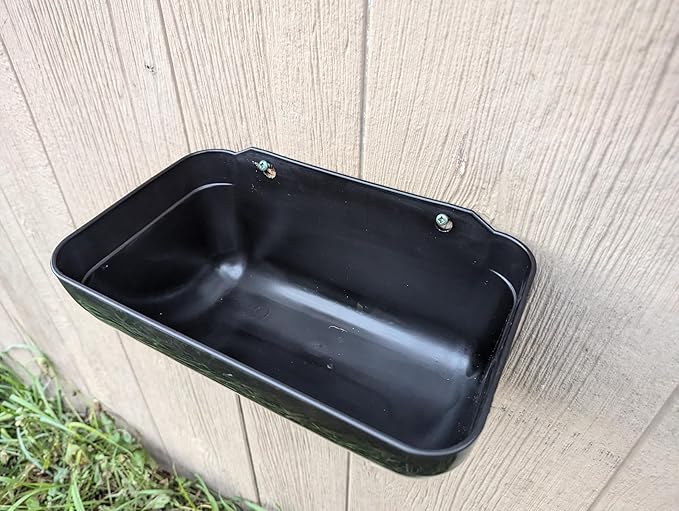 Hen's Choice™ Feeder and Waterer Trough for Chickens, Ducks, Goats, Sheep, Turkey, 4.5 Quart Capacity, Black