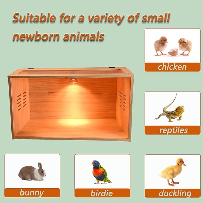 Brooder Box for Chicks, Chicken Brooder Box, Poultry Brooder with Heaters, Chick Brooder for Baby Chicks, Ducks, Quail Birds