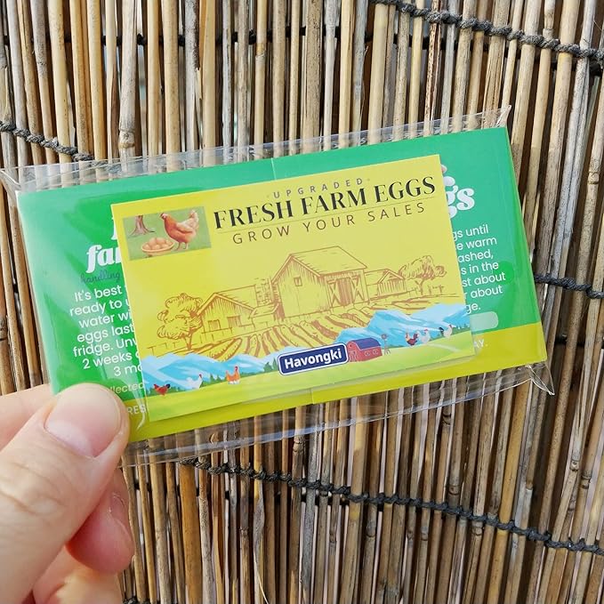 100 Pack Premium Fresh Farm Eggs Handling Instructions Stickers Labels Care Accessories | Egg Blank Cartons 4 6 12 15 18 30 48 50 Count Basket Box Container Storing Extra Organizer -M12SS100