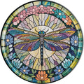 CSWLJS Funny Vintage Round Metal Tin Sign Garden Dragonfly 8 × 8 in Wall Decor for Kitchen Living Room Cottage Gift