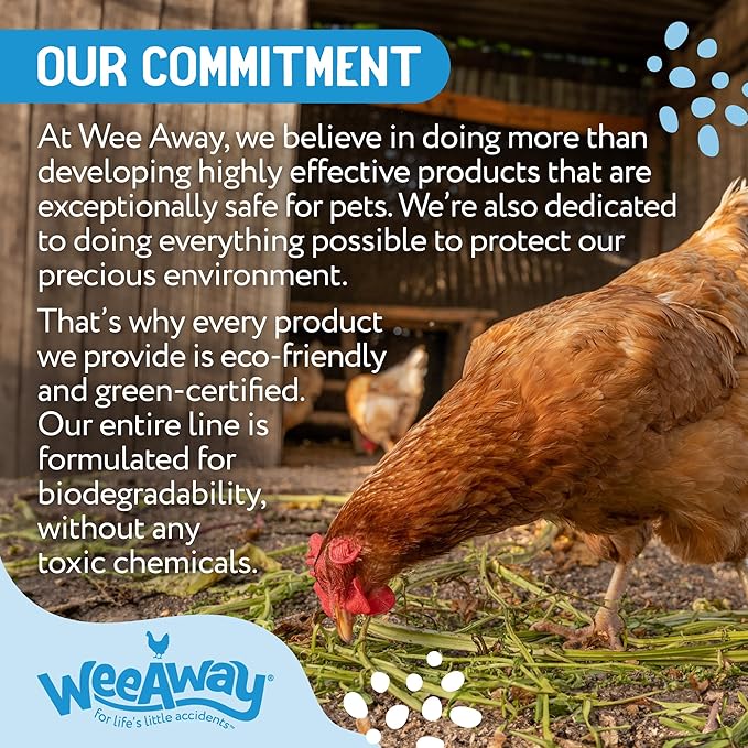 Wee Away Coop Refresher & Droppings Remover for Chickens, Enzyme Cleaner for Bird Poop, Odor Eliminator for Outdoor Chicken Coops, Unscented, 32oz