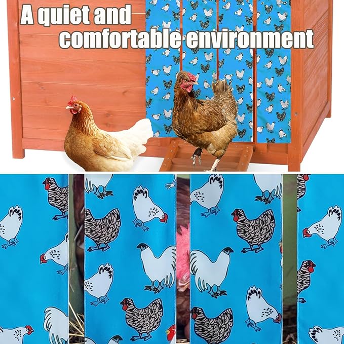 MOMWOW Chicken Nest Box Curtains - Home Partition Curtain for Laying Eggs - Wind, Rain, Light Protection - Prevent Disturbance - Easy Button Closure (Blue_1)