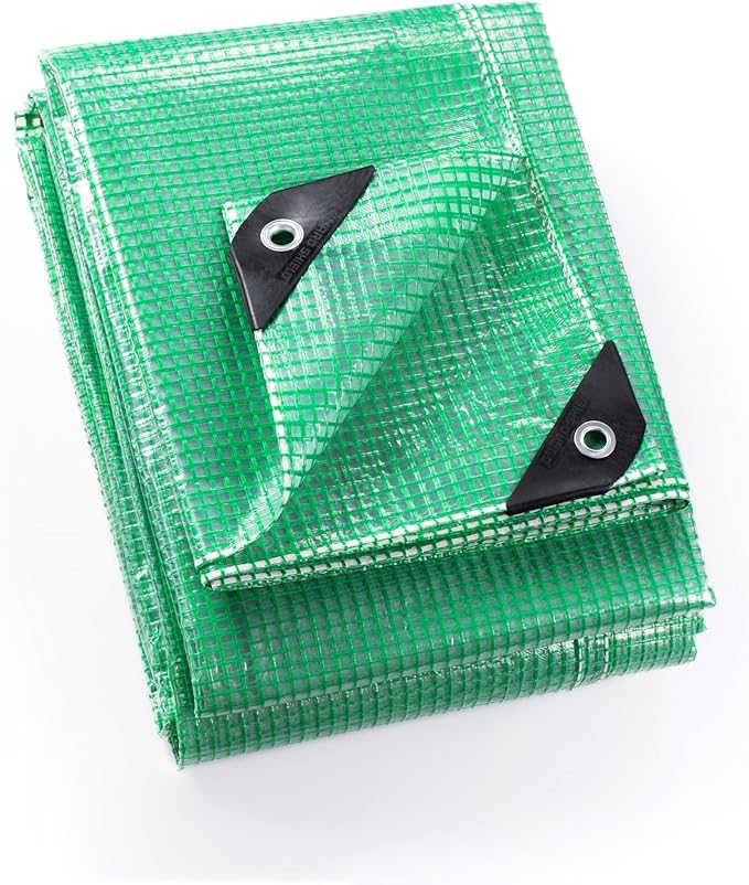 GUARD SHIELD Clear Green Tarp Heavy Duty 20x20 Feet Waterproof for Greenhouse Outdoor Garden Poly Cover UV Resistant 3x3 Weave 10mil