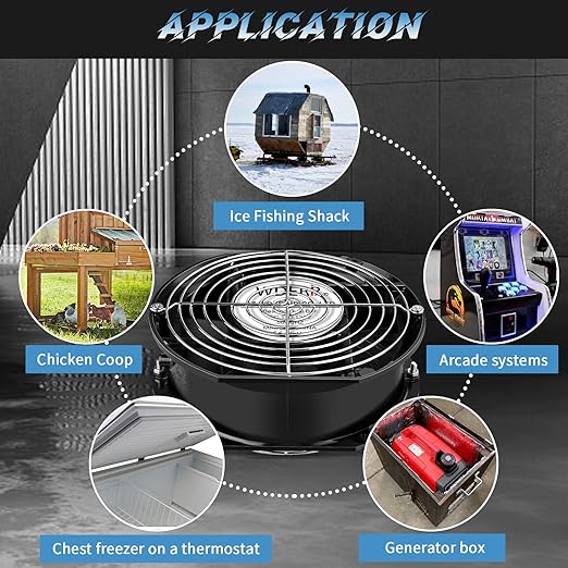 High Speed Axial Muffin Fan 172mm x 150mm x 51mm with Switch 110V 120V for DIY Cooling Ventilation Exhaust Projects for Chicken Coop、Crawl Space、Industrial、Doorway 、Server